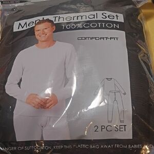 Comfort-Fit Men's Thermal Set - White